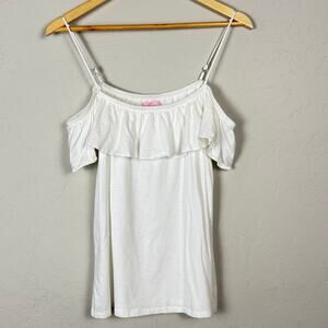 Lilly Pulitzer Off the Shoulder Cotton Modal Summer Top Size Medium Beachy Boho